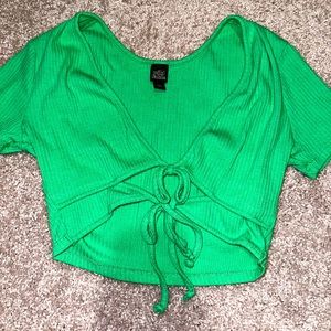 Wild Fable Green Tie Top